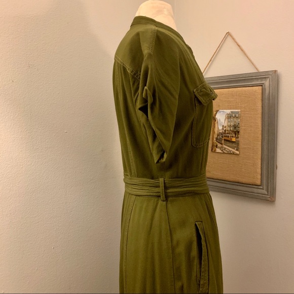 Sold Ann Taylor Loft MIDI-long  belted dress pockets - Picture 5 of 11